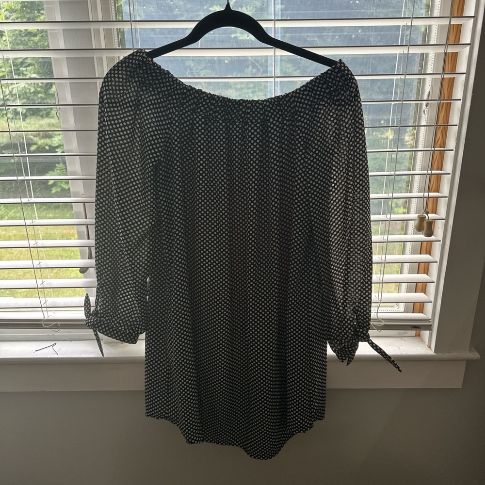 Express Black and White Polka Dot Dress